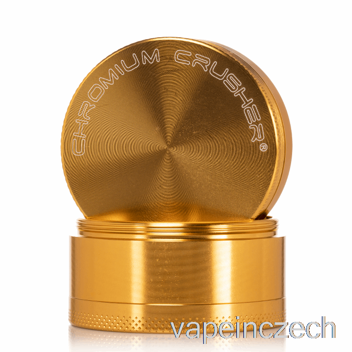 Chromový Drtič 2,2palcový 4dílný Mlýnek Gold Vape Bez Nikotinu